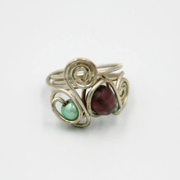 Bended Wire Bead Ring - Picture 1 of 4